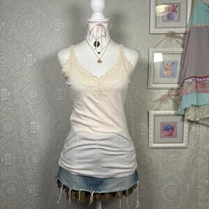 vintage Abercrombie pink lace cami tank top